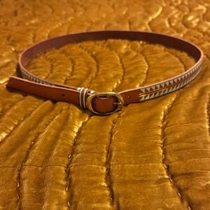 J. Crew Factory Brown Belt with Geometric Accents